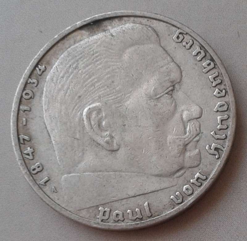 1938 A Germany silver 2 Reichsmark (Third Reich)