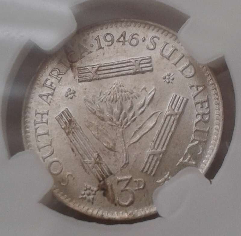 1946 Union silver tickey SANGS MS62