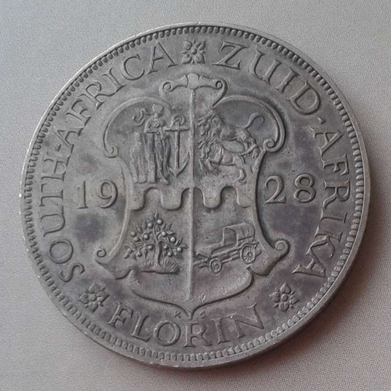 Nice 1928 union silver 2 Shillings in XF