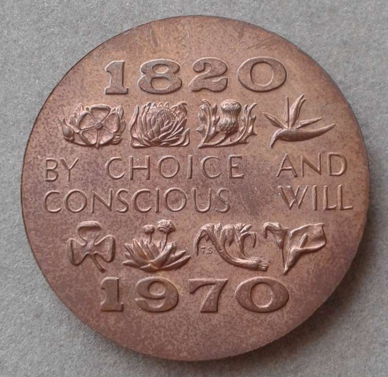 1970 - 1820 Bronze medal - 150th anniversary of British settlers at Algoa Bay