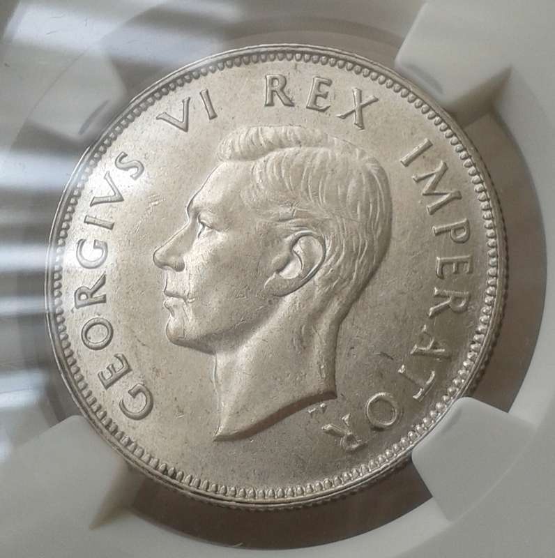 Nice 1944 union silver 2 1/2 Shillings NGC AU55