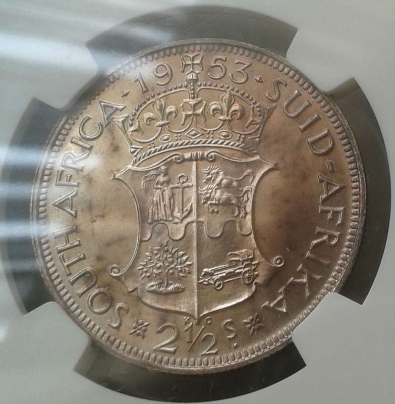 1953 Union proof silver 2 1/2 Shillings NGC PF65 (mintage: 5000)