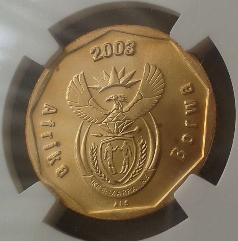 Scarcer 2003 cricket 50c NGC MS65 (mintage: 11749)