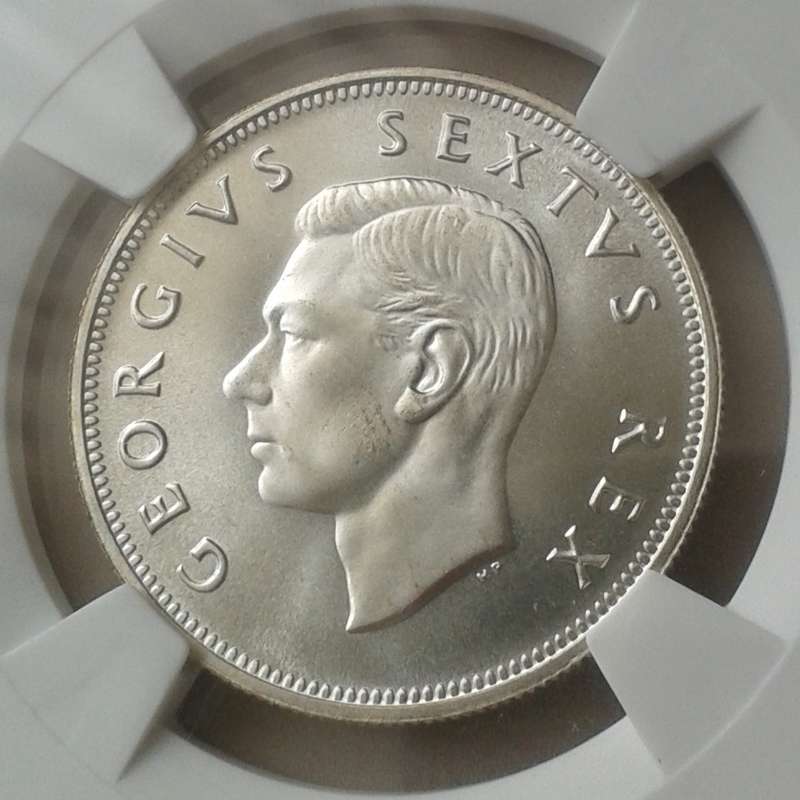 Lustrous 1952 union proof silver 2 1/2 Shillings SANGS PF65 (mintage: 15500)
