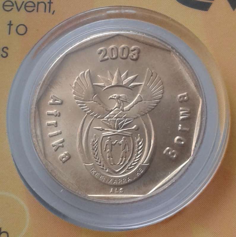 2003 S.A Mint prooflike cricket 50c in card (low mintage).