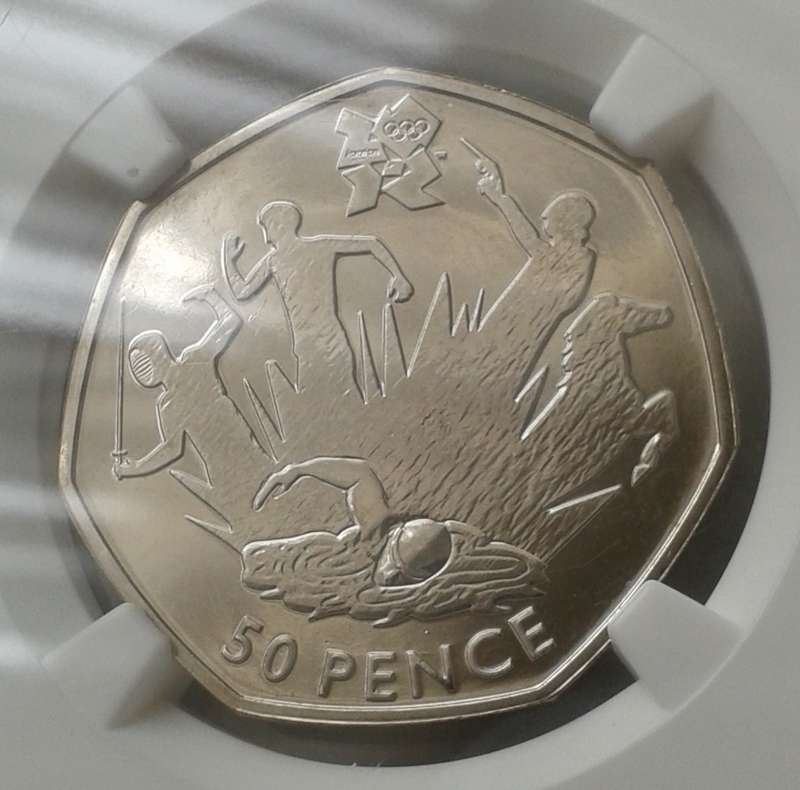 2011 Great Britain 50 Pence NGC MS65 (Olympics - Modern Pentathlon)