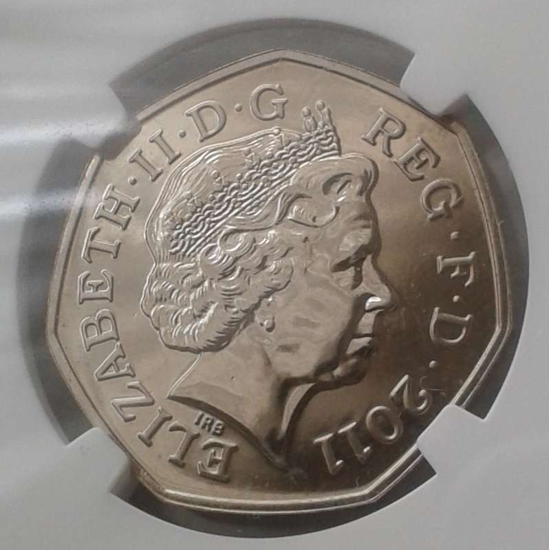 2011 Great Britain 50 Pence NGC MS65 (Olympics - Cycling)