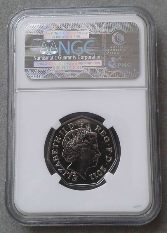 2011 Great Britain 50 Pence NGC MS65 (Olympics - Athletics/High Jump)