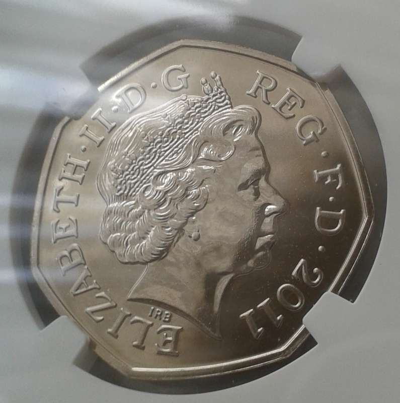 2011 Great Britain 50 Pence NGC MS65 (Olympics - Rowing)