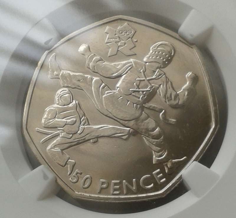2011 Great Britain 50 Pence NGC MS65 (Olympics - Taekwondo)
