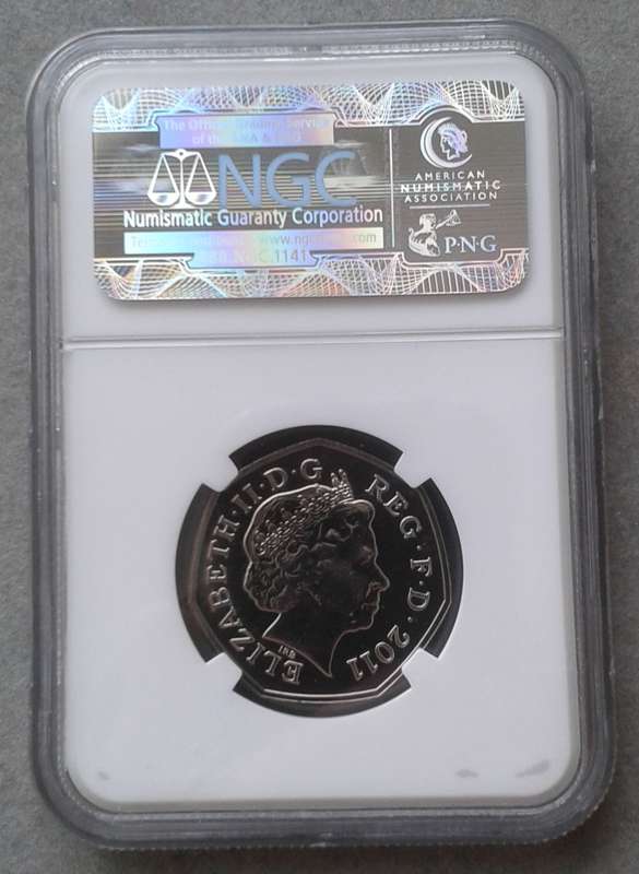 2011 Great Britain 50 Pence NGC MS65 (Olympics - Handball).