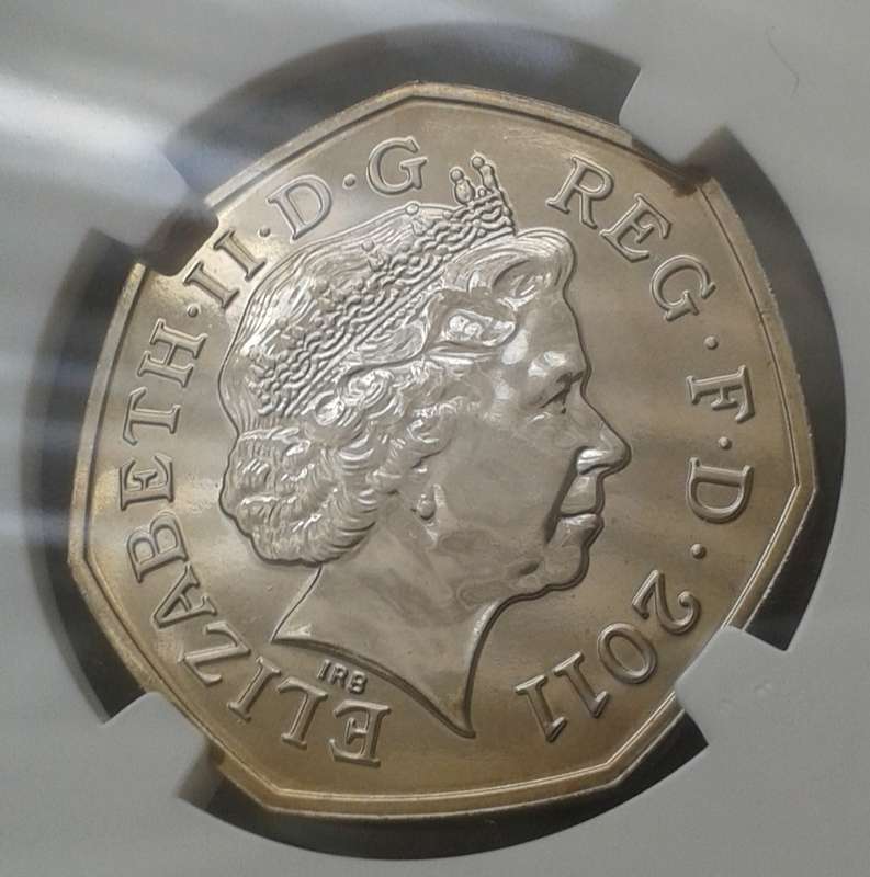 2011 Great Britain 50 Pence NGC MS65 (Olympics - Handball).