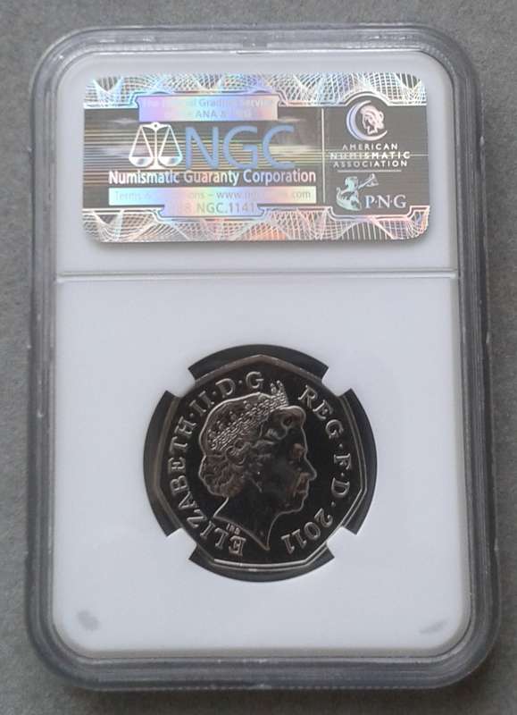 2011 Great Britain 50 Pence NGC MS65 (Olympics - Canoeing)