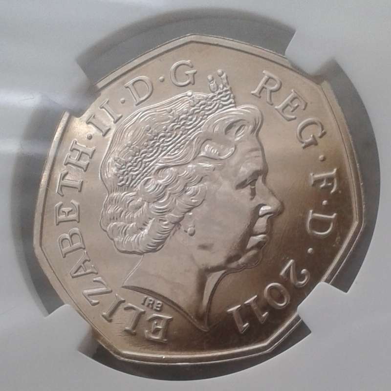 2011 Great Britain 50 Pence NGC MS65 (Olympics - Canoeing)