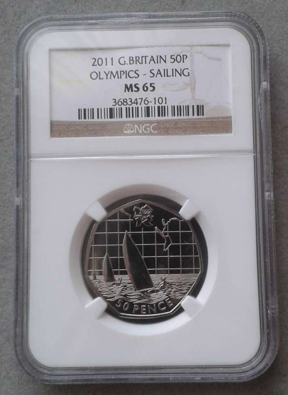 2011 Great Britain 50 Pence NGC MS65 (Olympics - Sailing)
