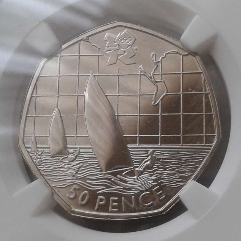 2011 Great Britain 50 Pence NGC MS65 (Olympics - Sailing)