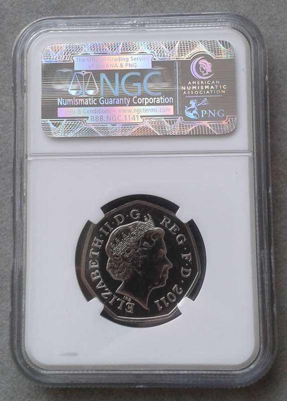 2011 Great Britain 50 Pence NGC MS65 (Olympics - Football)