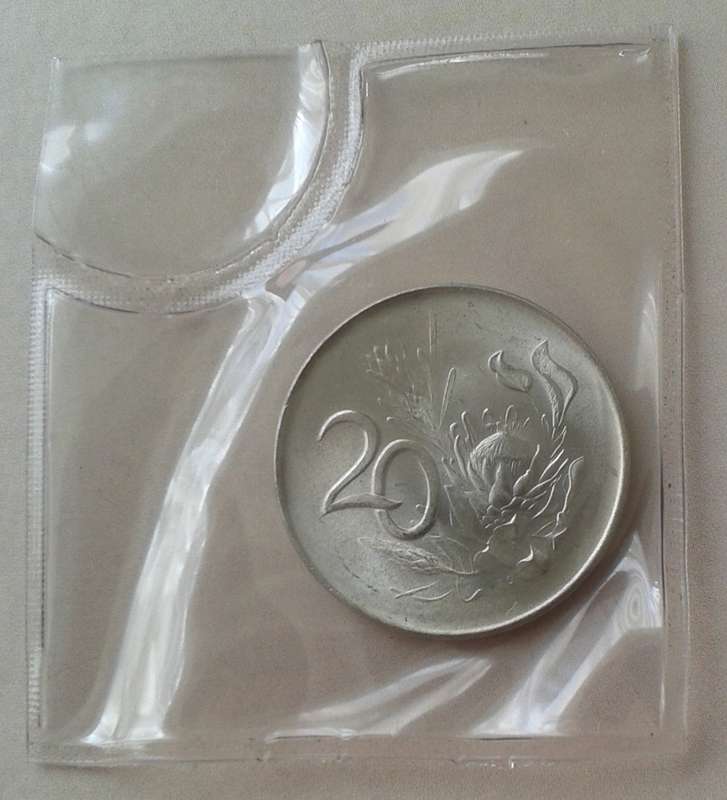1967 Afrikaans uncirculated nickel 20c (low mintage)