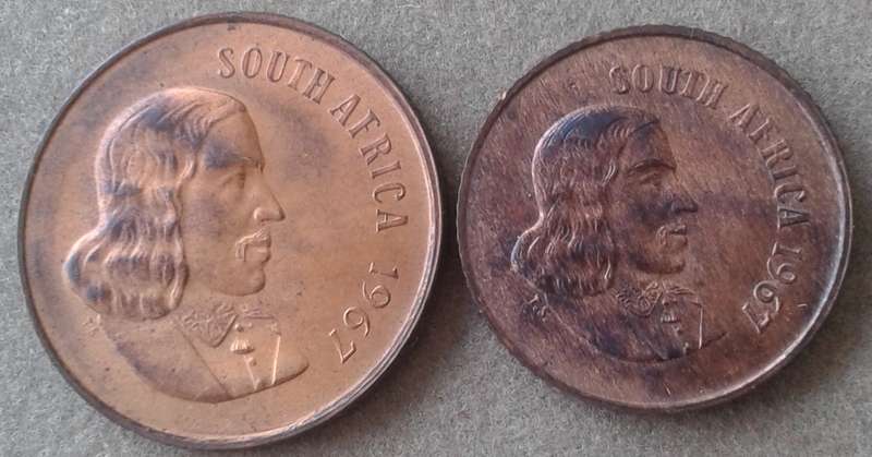 1967 English uncirculated 2c and 1c set