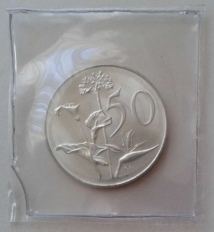 1968 Afrikaans uncirculated nickel 50c (Pres.Swart)