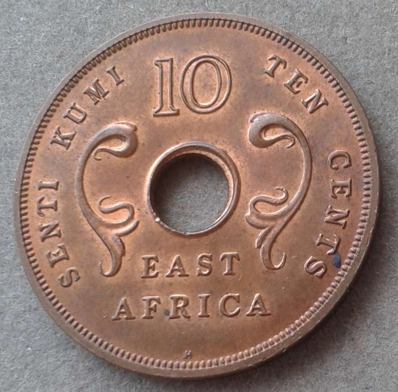 High grade 1964 East Africa 10c with remaining lustre