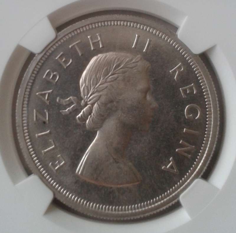 1953 Union silver 5 Shillings NGC graded PL64 (Proof-like)