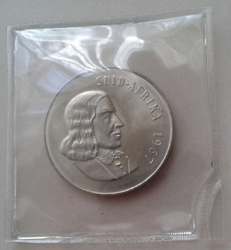 Uncirculated 1967 Afrikaans nickel 50c (low mintage)