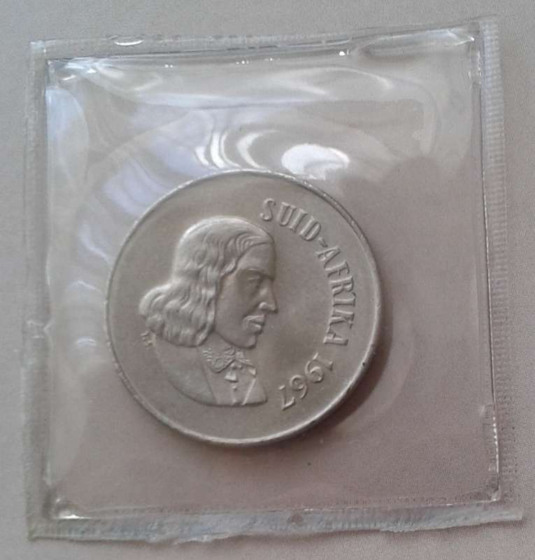 Uncirculated 1967 Afrikaans nickel 10c (low mintage)