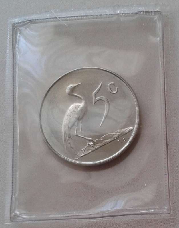 Uncirculated 1967 Afrikaans nickel 5c
