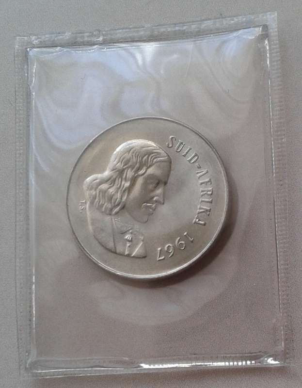 Uncirculated 1967 Afrikaans nickel 5c