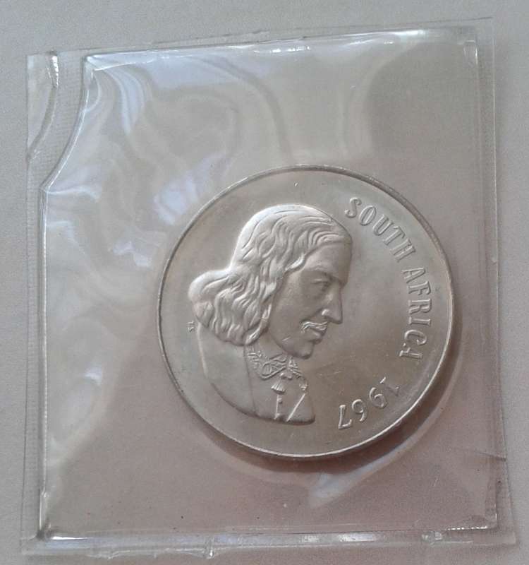 Uncirculated 1967 English nickel 50c (low mintage)