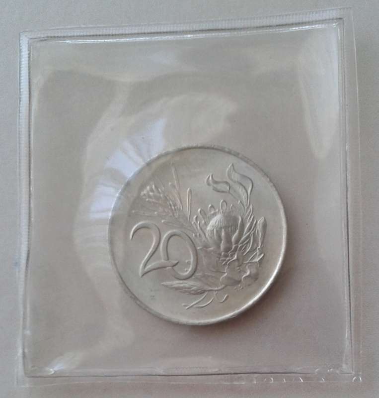 Uncirculated 1968 Afrikaans nickel 20c (Pres.Swart) - Lower mintage