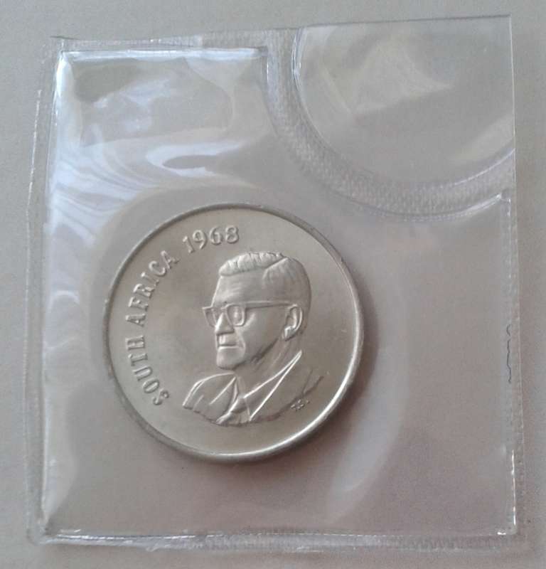 Uncirculated 1968 English nickel 20c (Pres.Swart) - Lower mintage