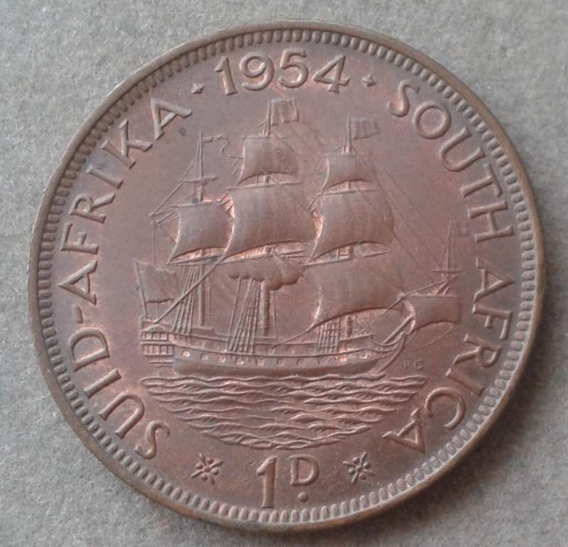1954 Uncirculated union penny with remaining lustre