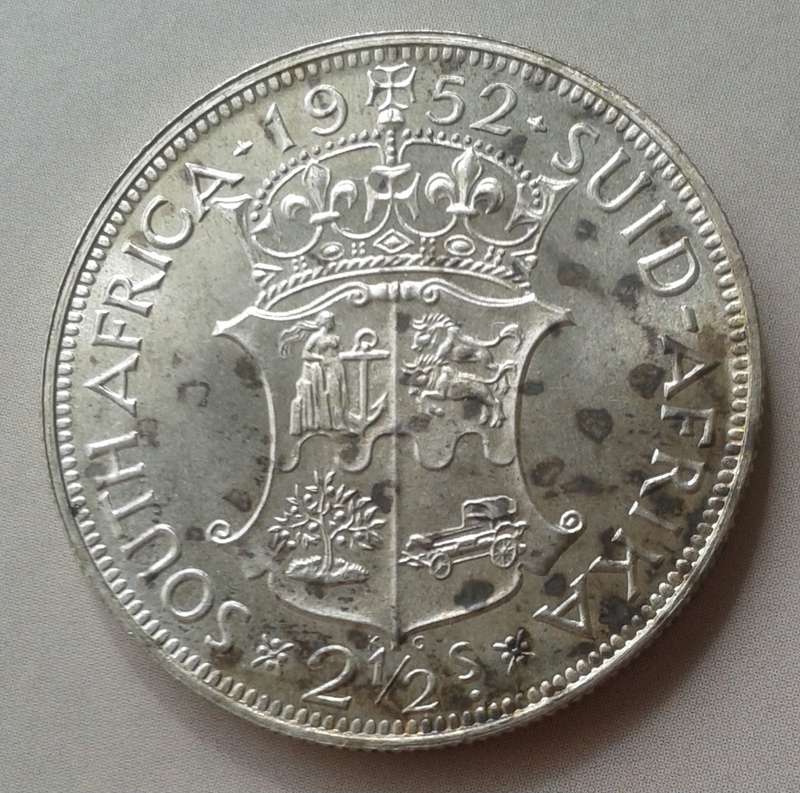 1952 Union silver 2 1/2 Shillings in proof