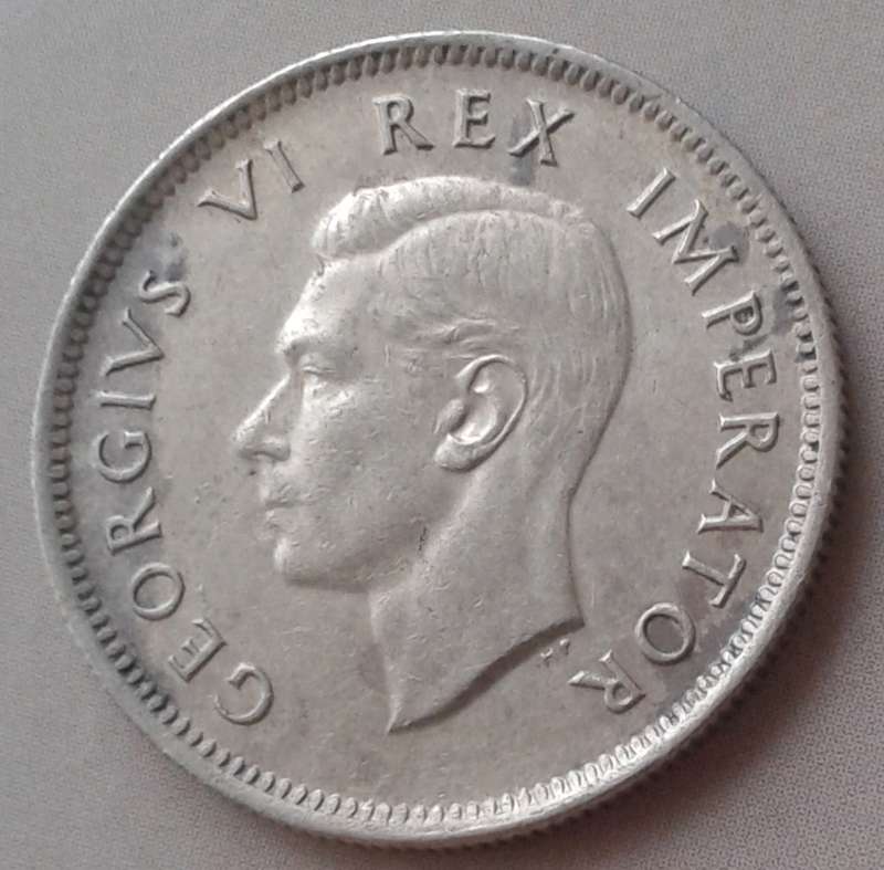 Nice 1943 union silver shilling in higher grade