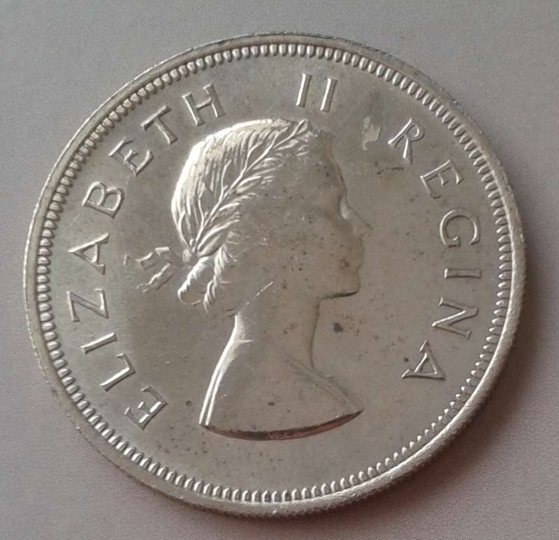 Scarce 1960 union silver 2 1/2 Shillings (mintage: 12168)