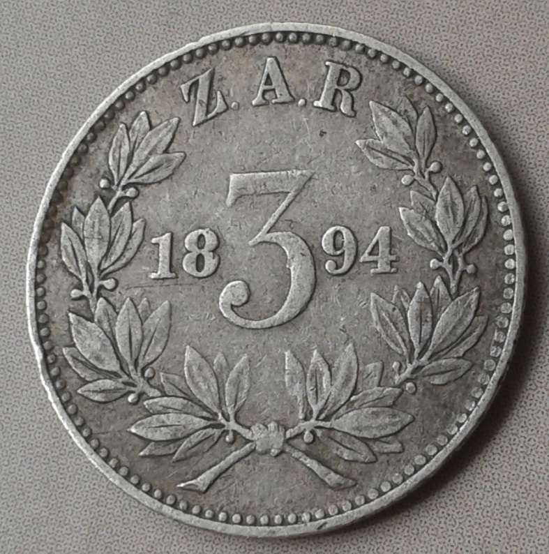 Decent 1894 ZAR Kruger silver tickey