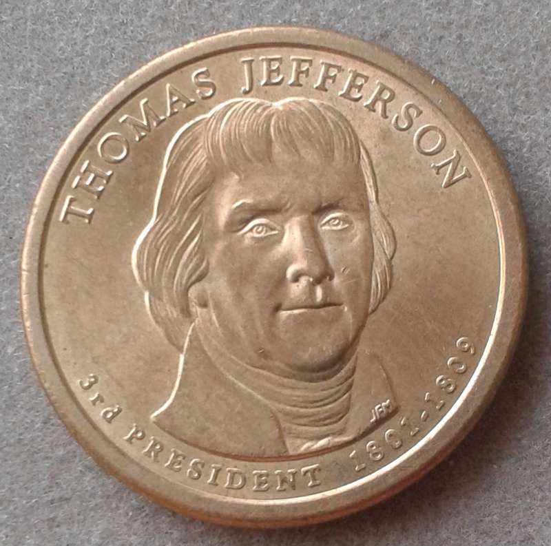 2007 D Thomas Jefferson USA Presidential dollar