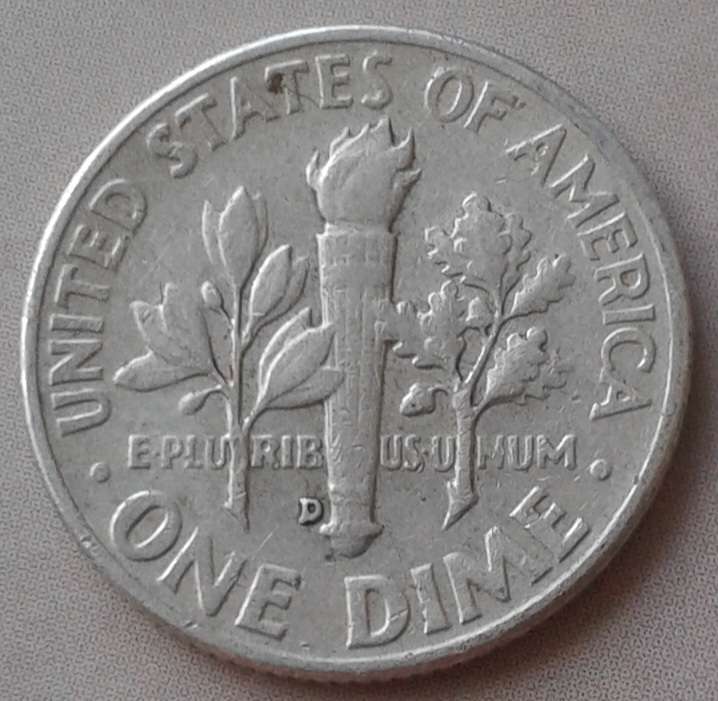 1958 D USA Roosevelt silver dime