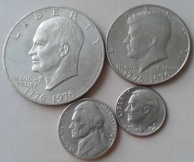 1976 USA 4 coin set (Dollar/half dollar/dime/nickel