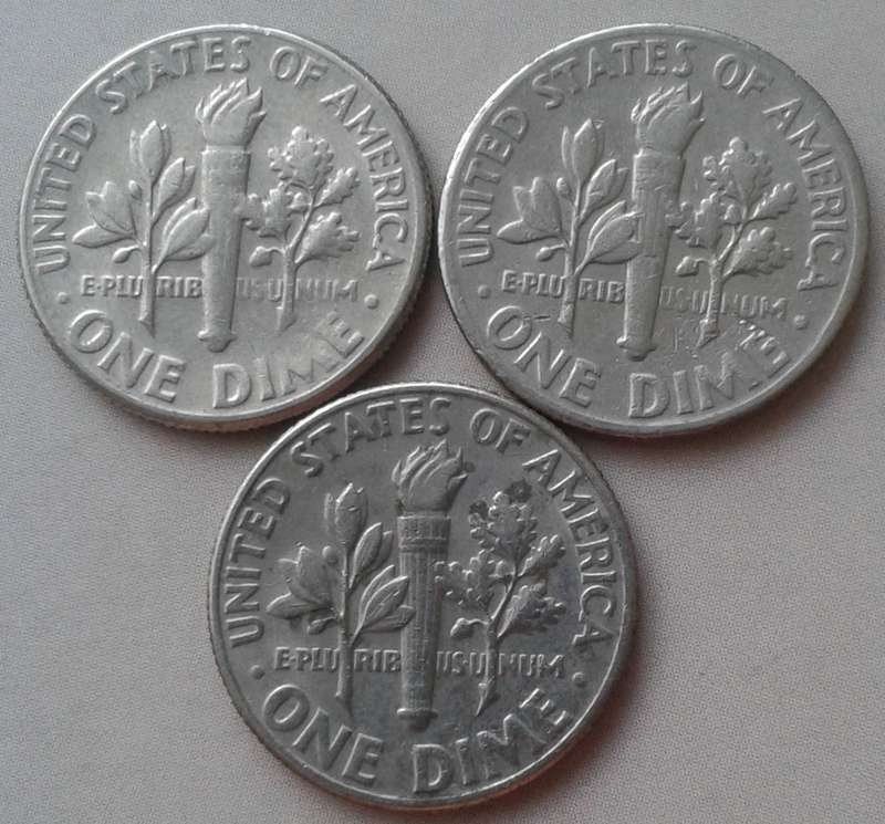 1974/1975/1977 USA Roosevelt dime set