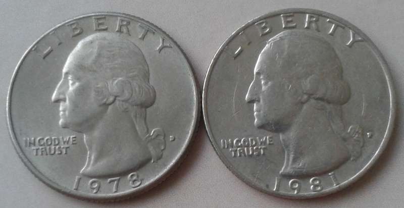 1978/1981 USA Washington quarter dollar set