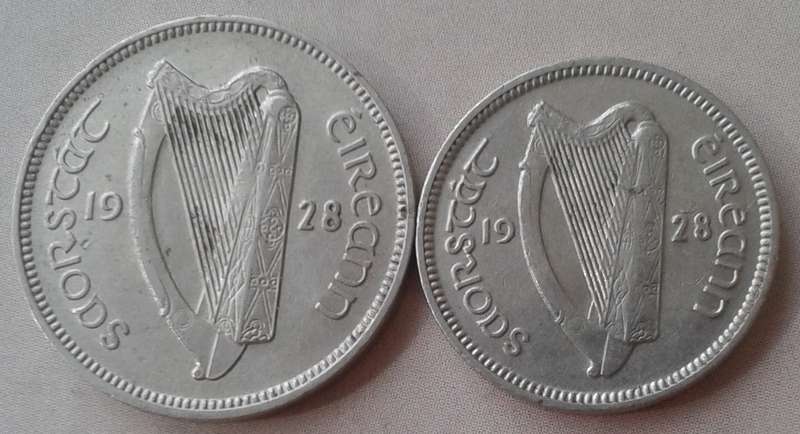 1928 Ireland sixpence and threepence set