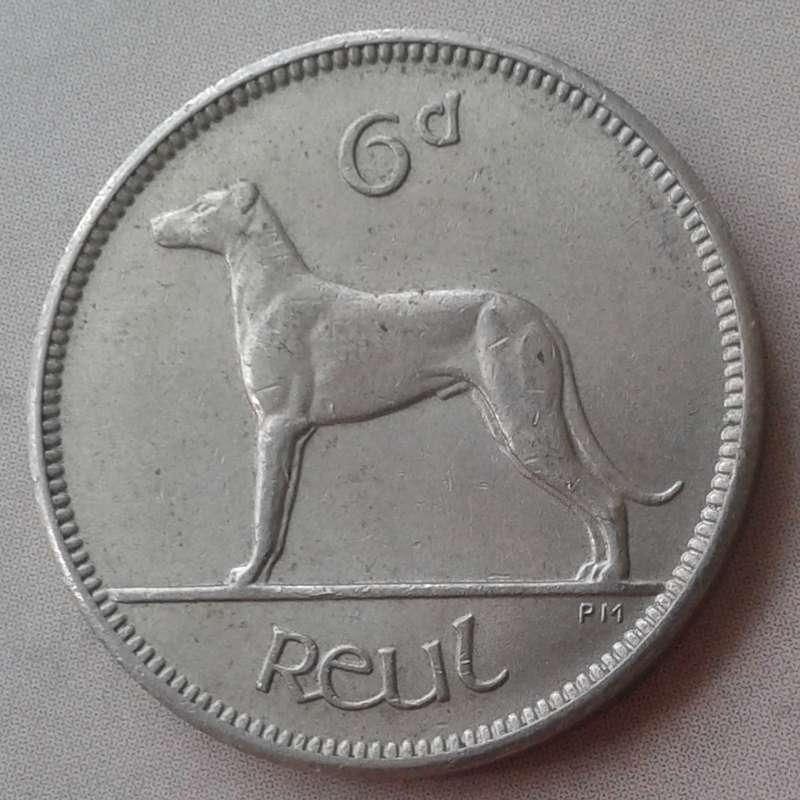 1950 Ireland sixpence