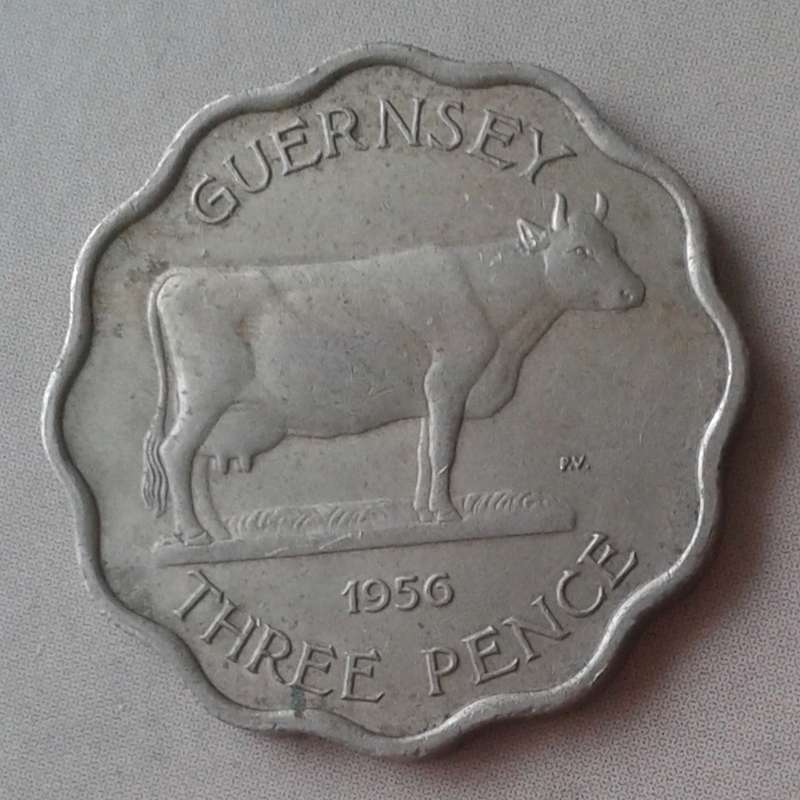 1956 Guernsey threepence