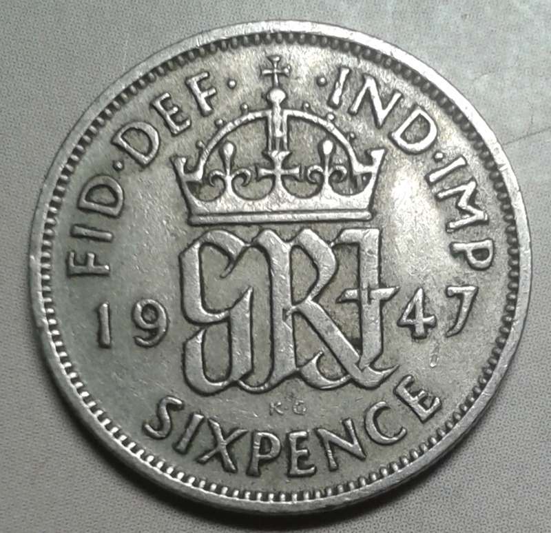 1947 British sixpence