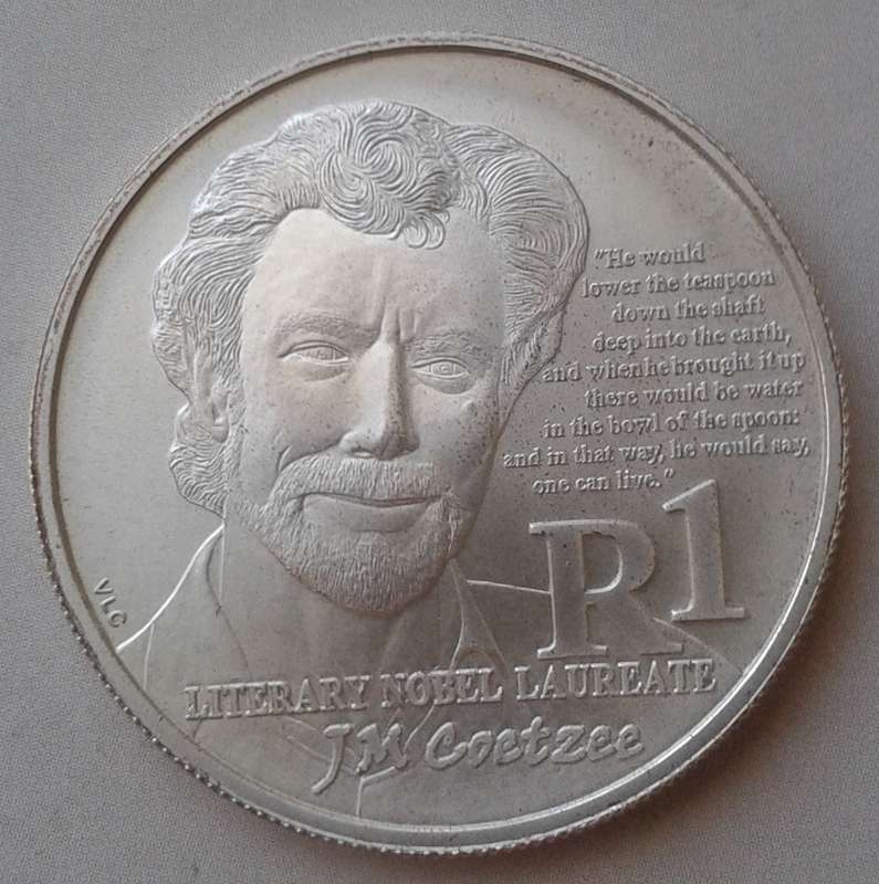 2011 J.M Coetzee uncirculated silver R1 in bag with certificate (mintage: 5057)
