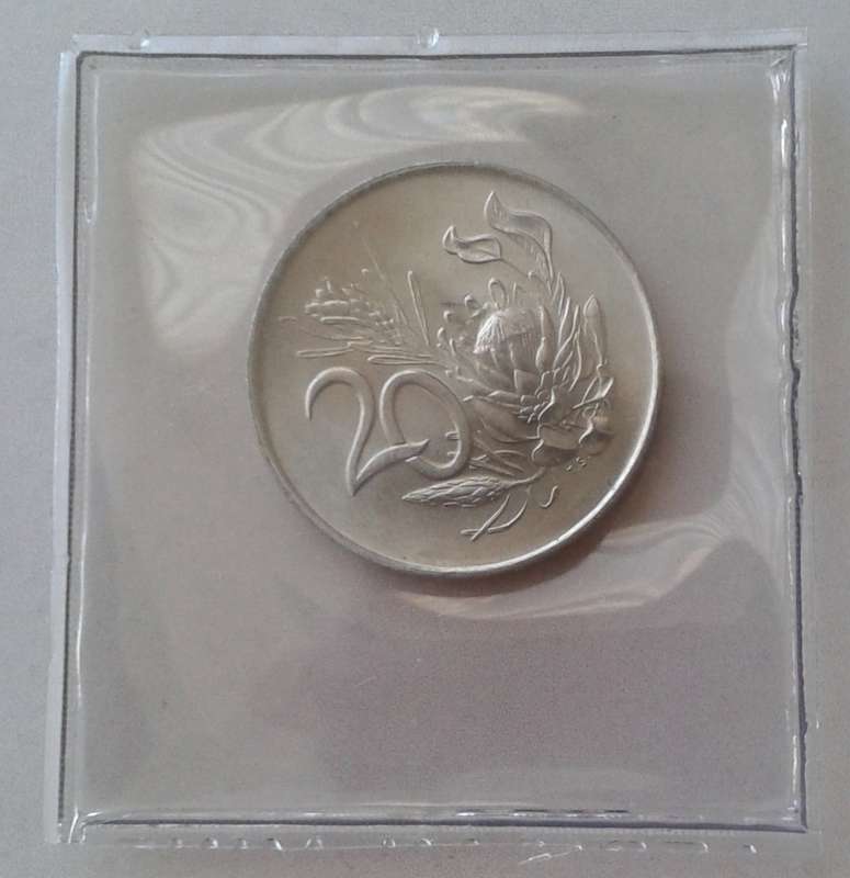 1968 Afrikaans uncirculated  20c (Pres.Swart) - Lower mintage.