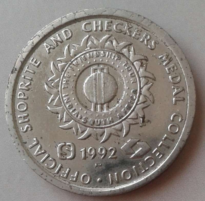 1992 Shoprite/Checkers Jimmy Cook cricket medal
